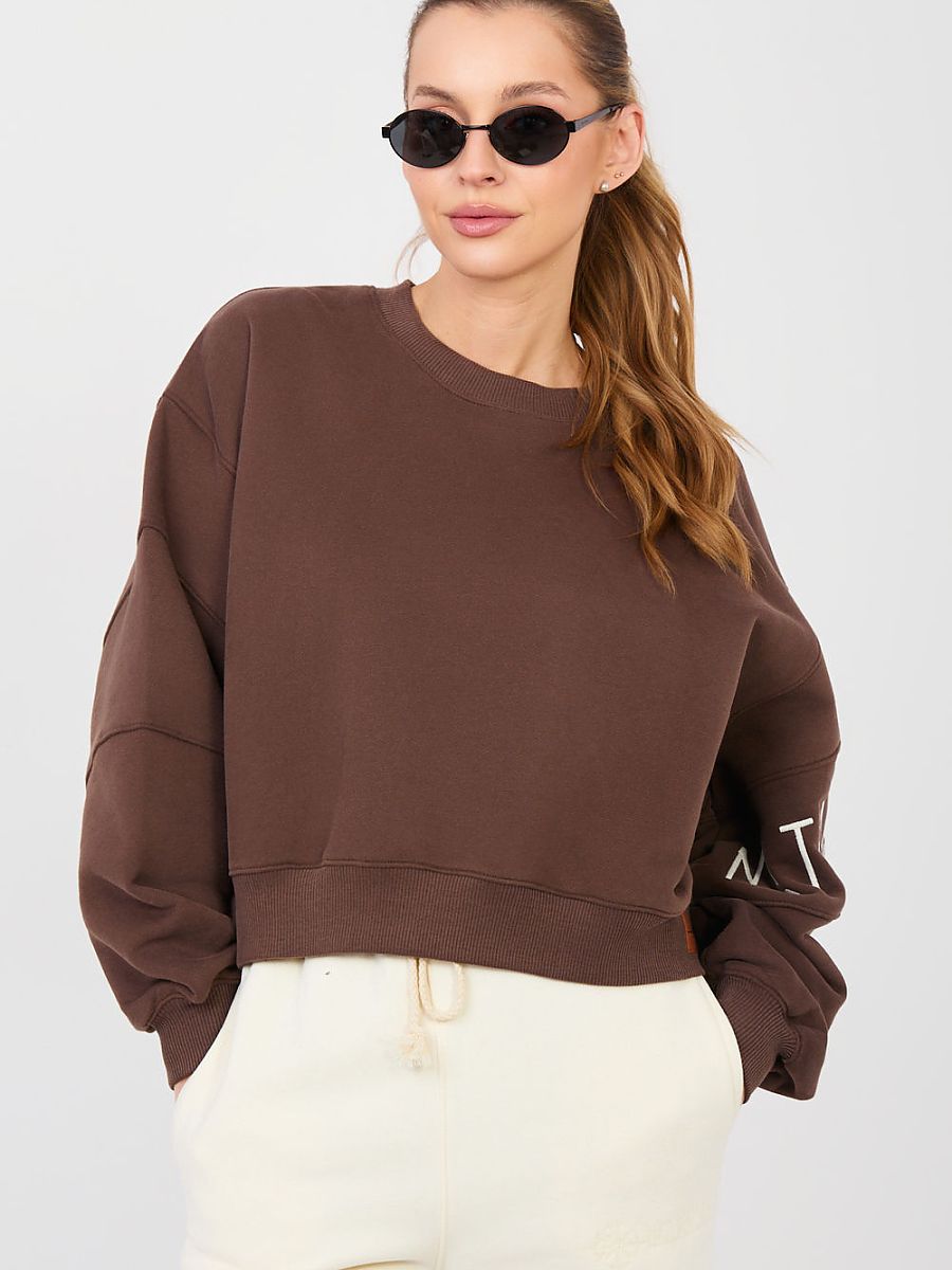 Sweatshirt model 224549 Factory Price - M/L - Brown