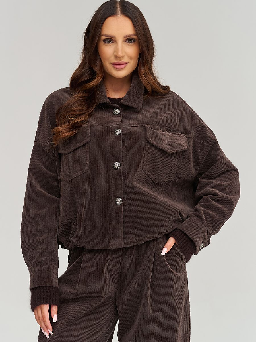 hřejivá kordová bunda model 232013 Makadamia