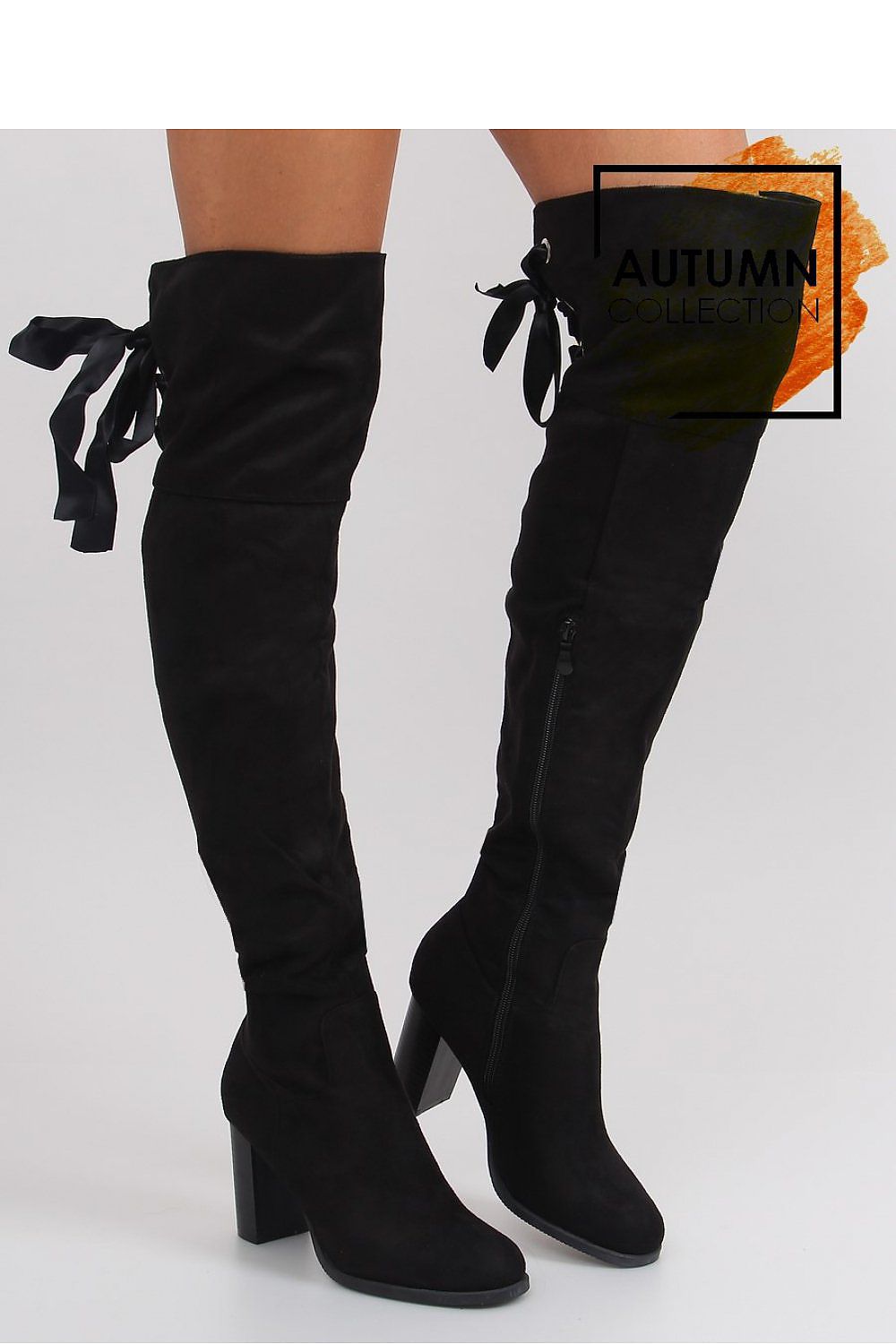 RF ROOM OF FASHION Womens Over The Knee Block Chunky Heel Stretch Boots Medium and Wide Calf 