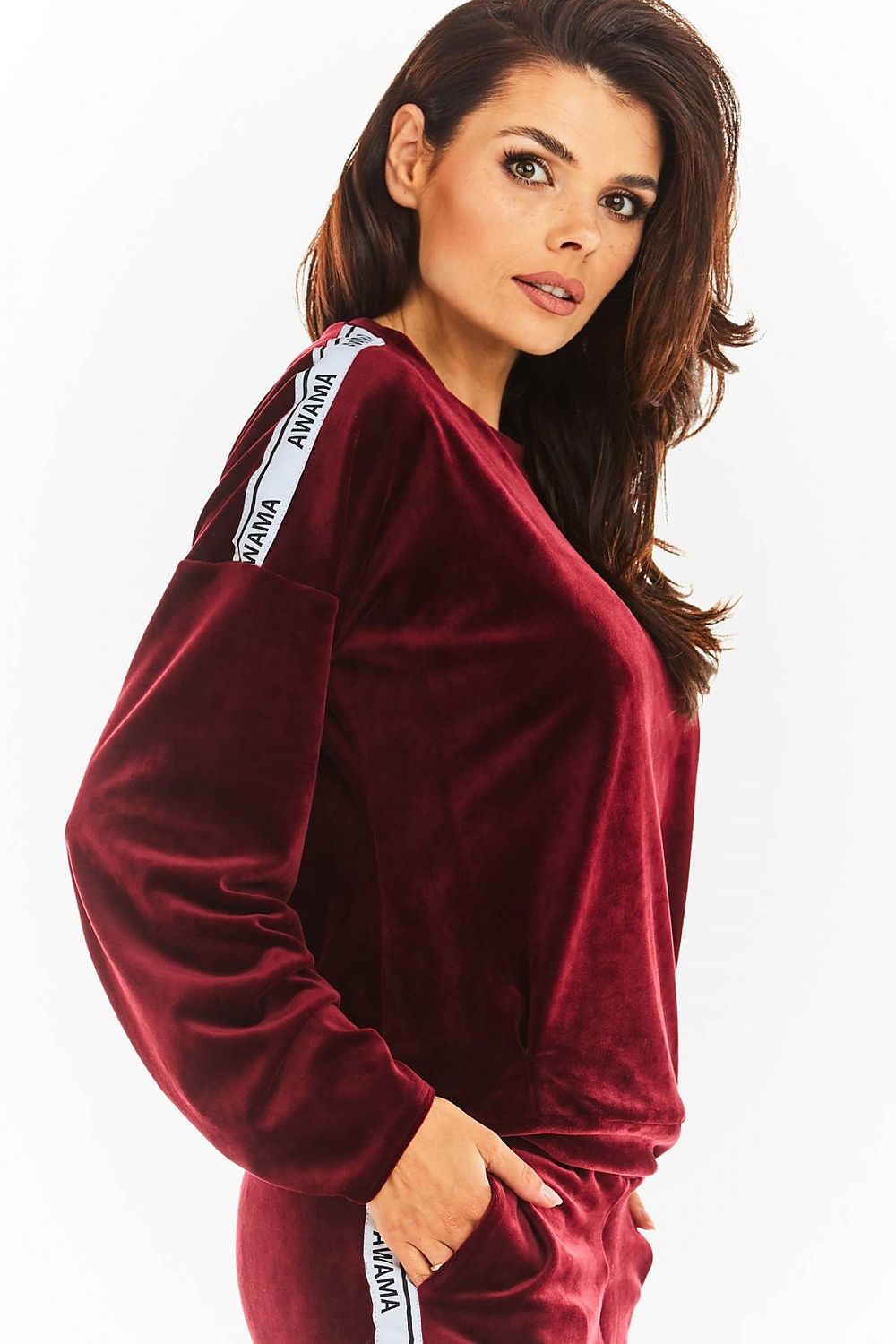 Awama Zippered Hooded Sweatshirt