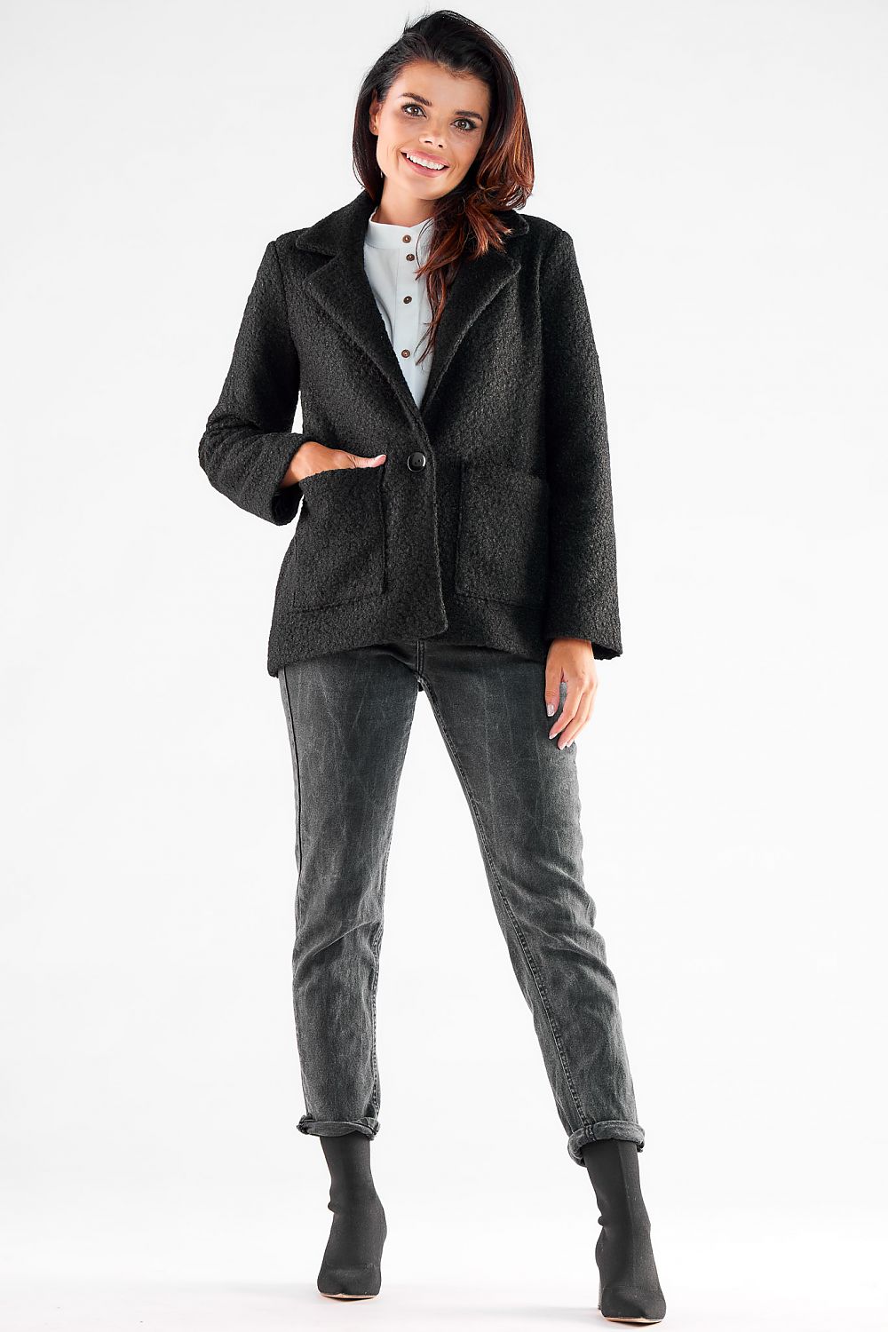 Elegant Button Jacket Awama