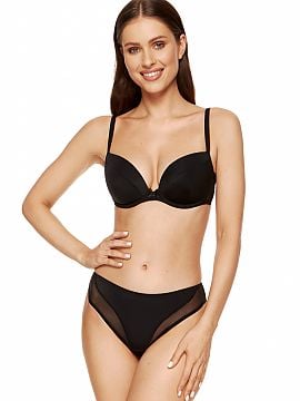 Women's Classic Smooth Black Bra And Panty Set