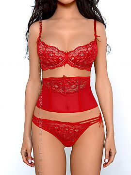 Axami V-7121 underwired plain push-up bra with removable pads , Red