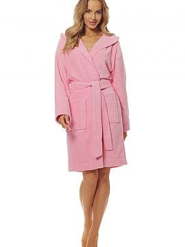 bright pink fluffy dressing gown