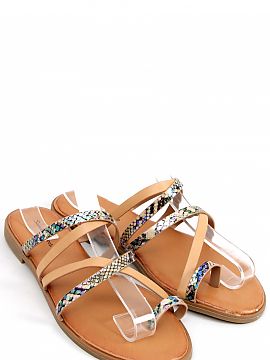 Womens Shoes Flats and flat shoes Sandals and flip-flops Plakton Beta Flip Flops in Gold Grey 