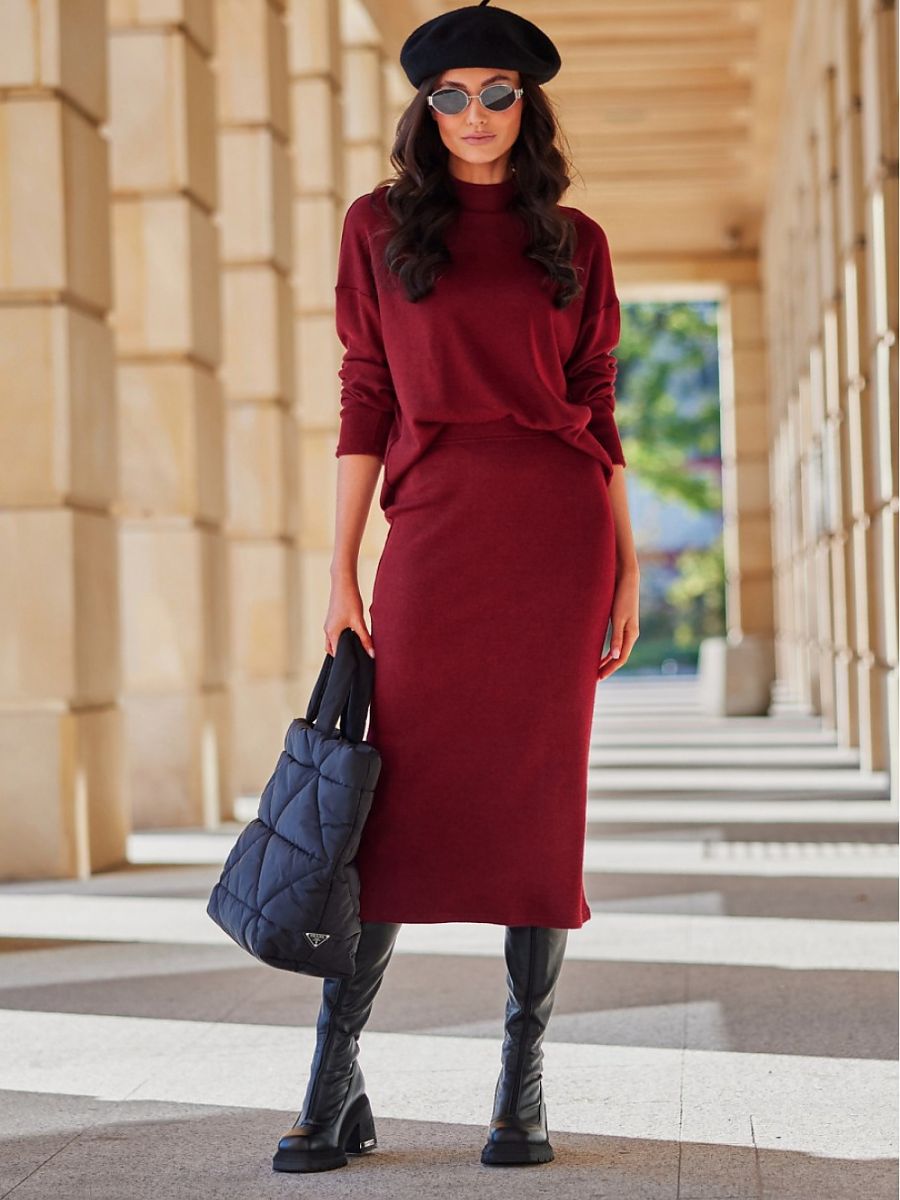 Skirt model 202979 Roco Fashion - 40 - Red