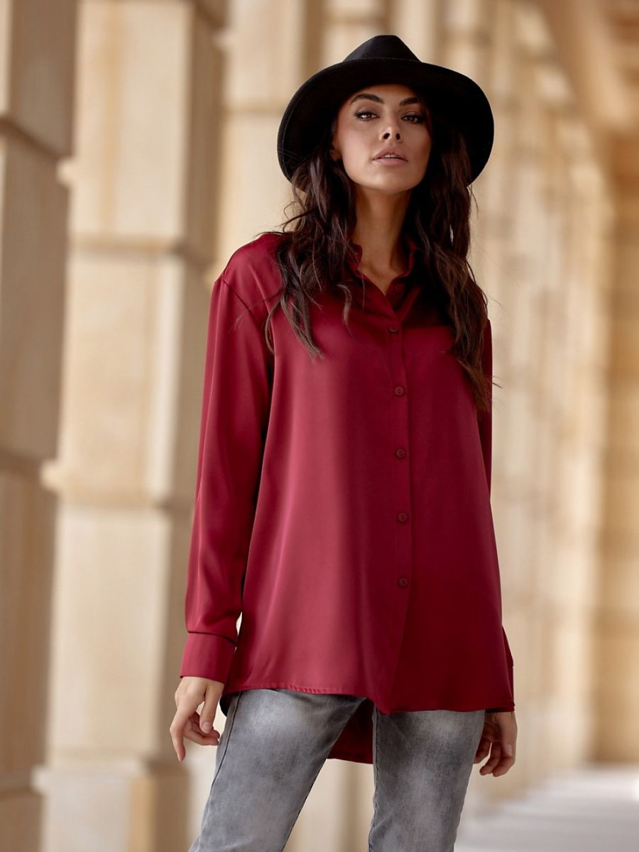 Long sleeve shirt model 203283 Roco Fashion - 38 - Red