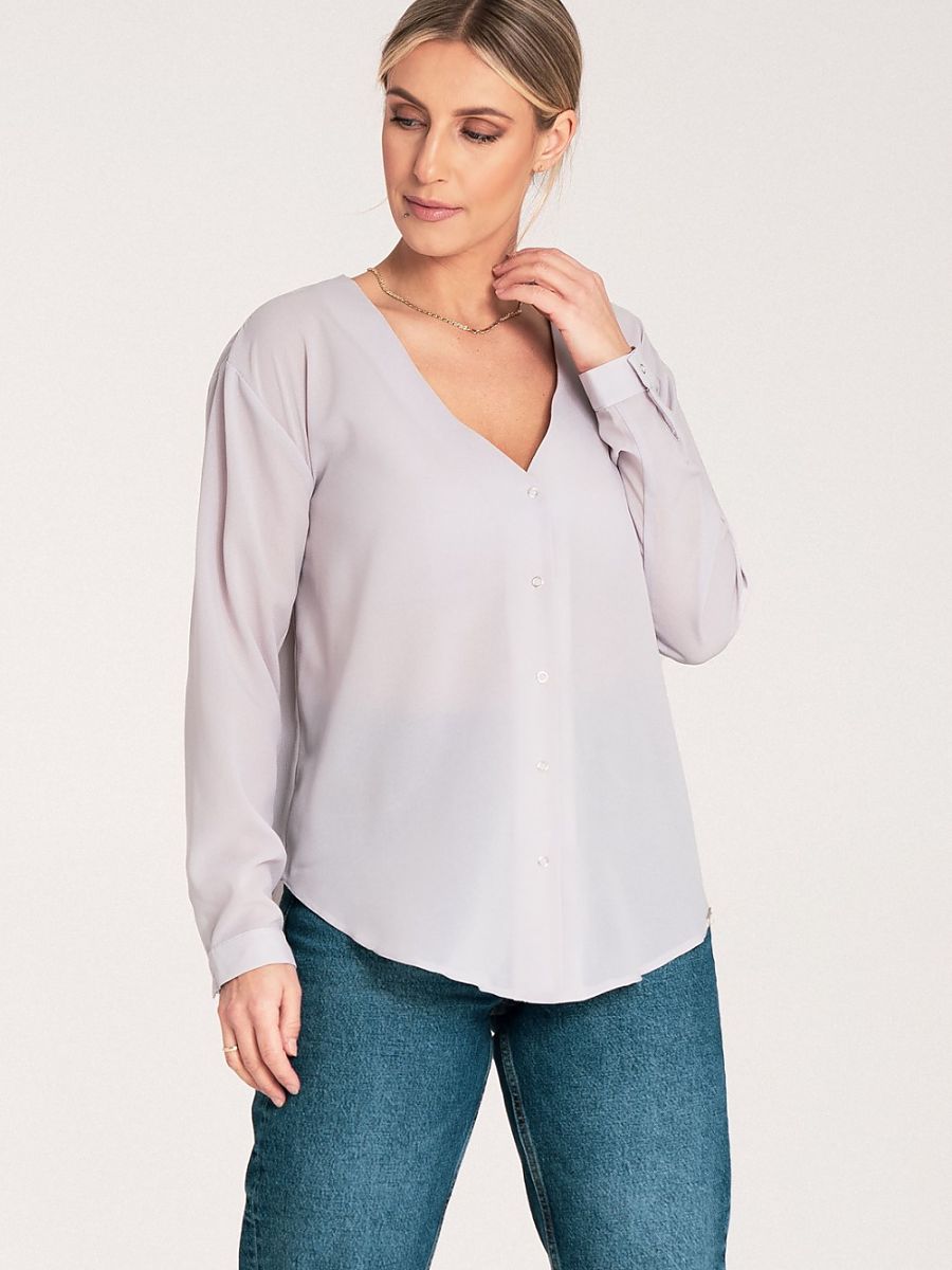 Figl Langarm Hemd – grau