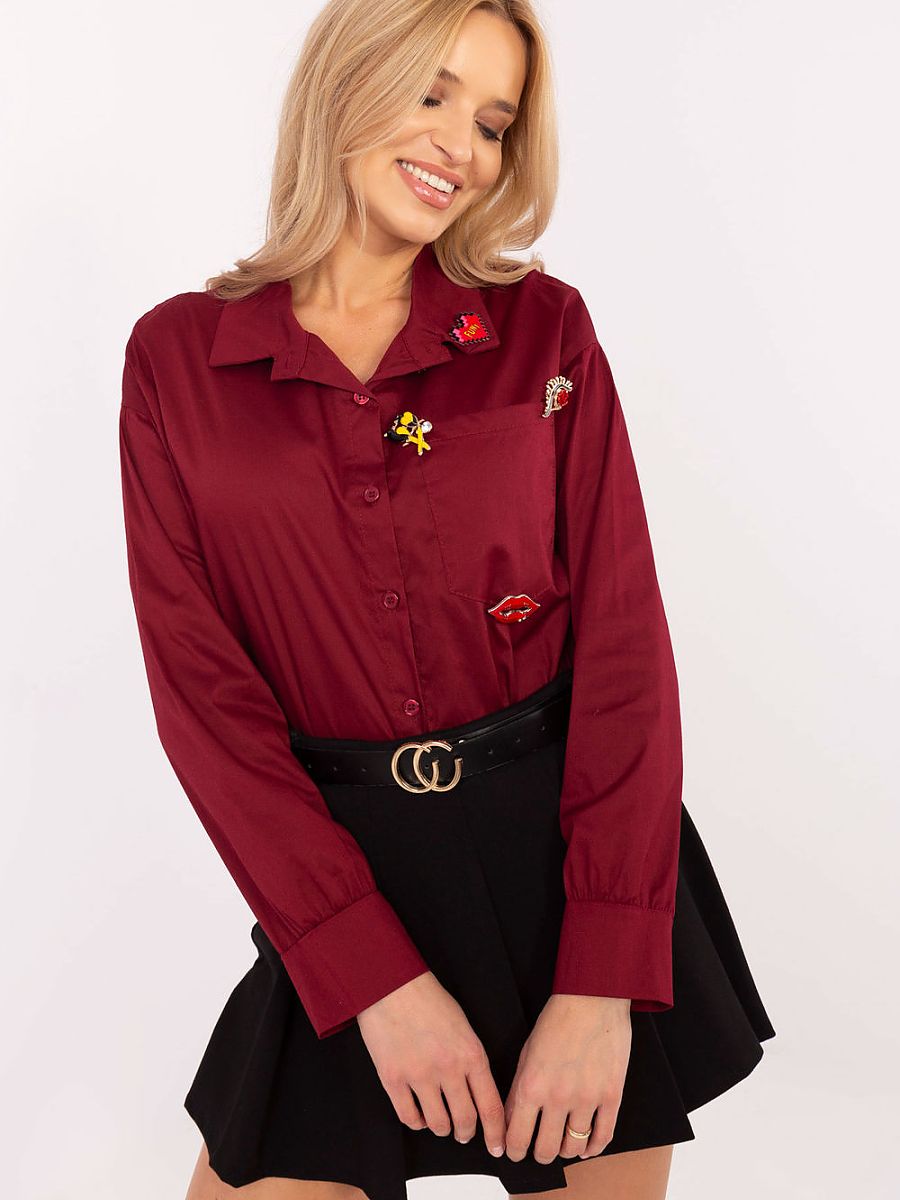 Italy Moda Langarm Hemd – rot