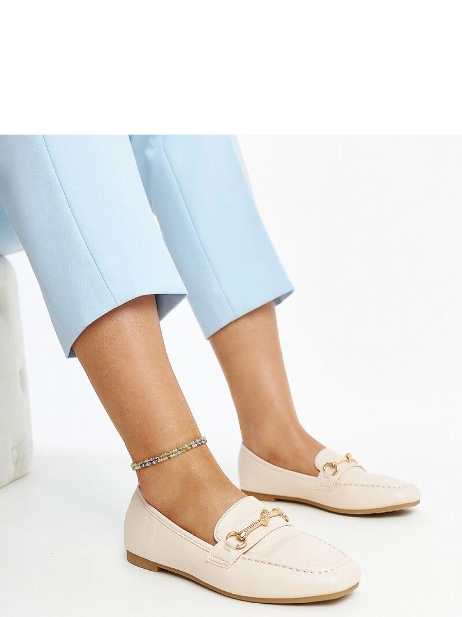 Square-Toe Chain-Detail Moccasins
