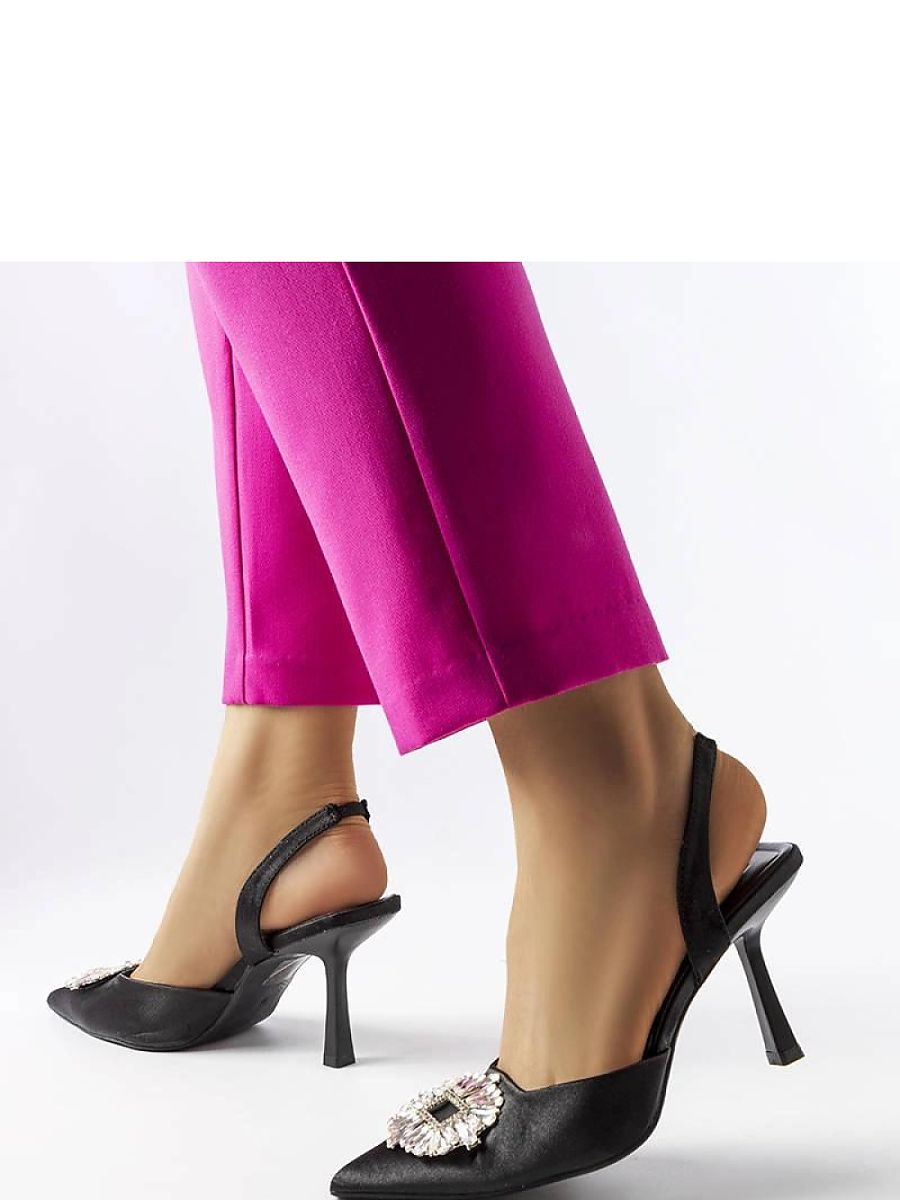 Zircon-Embellished High Heel Pumps