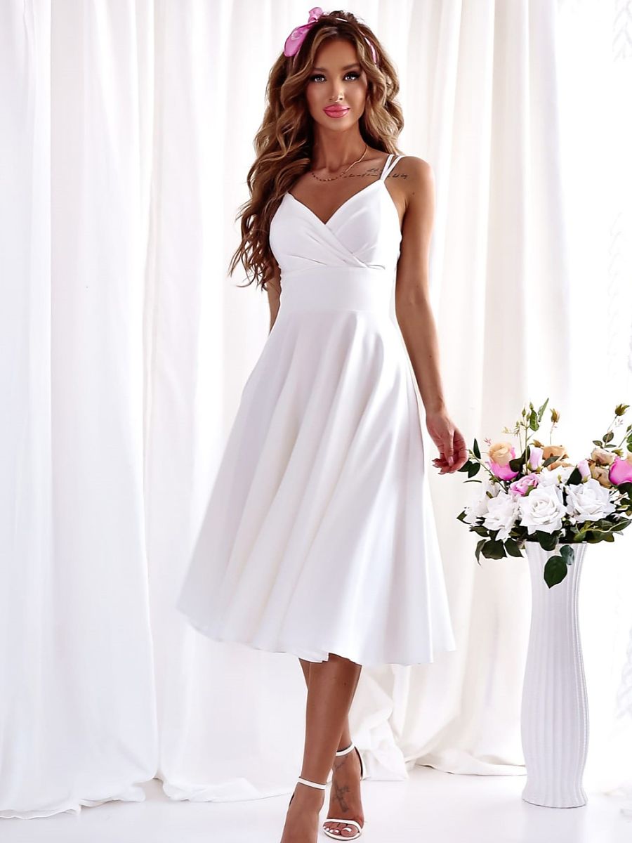 Flared Wrap Midi Dress