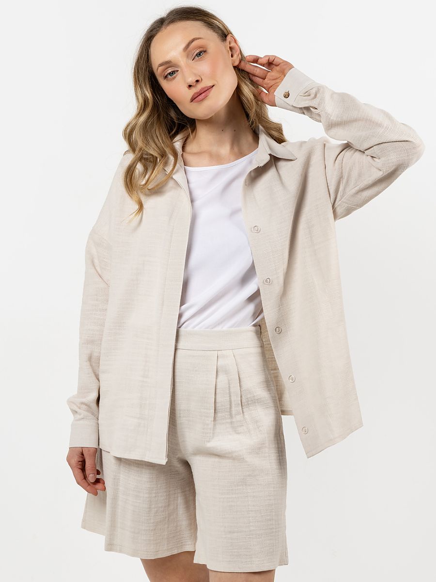 awama Langarm Hemd – beige