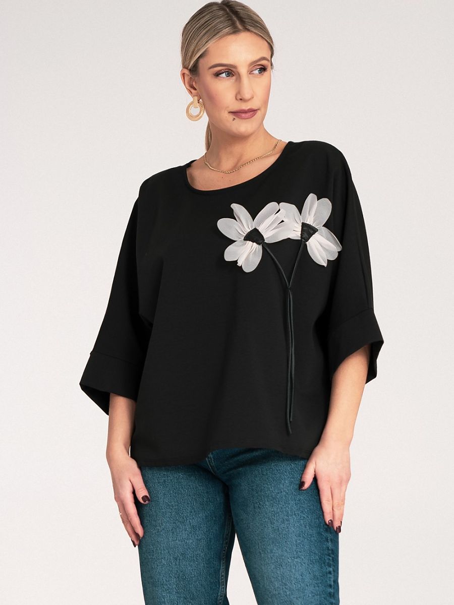 Figl Bluse – schwarz