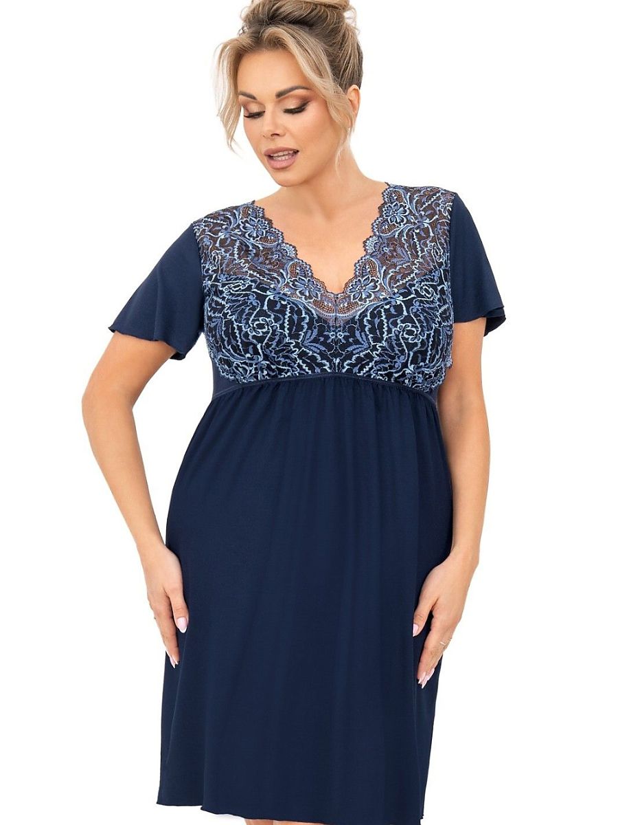 Lace-Bodice Viscose Nightdress