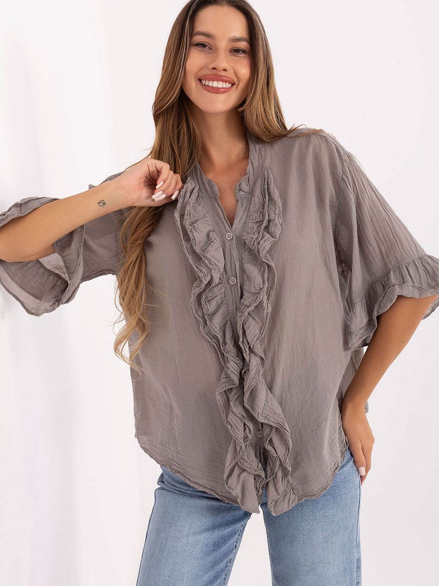 Italy Moda Damen Hemd – beige