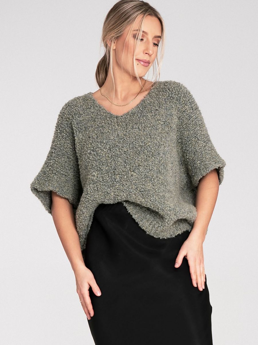 Short sleeve sweater model 217070 Figl - ONE-SIZE-FITS-ALL - Green