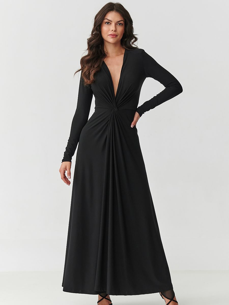 Makadamia Langes Kleid – schwarz