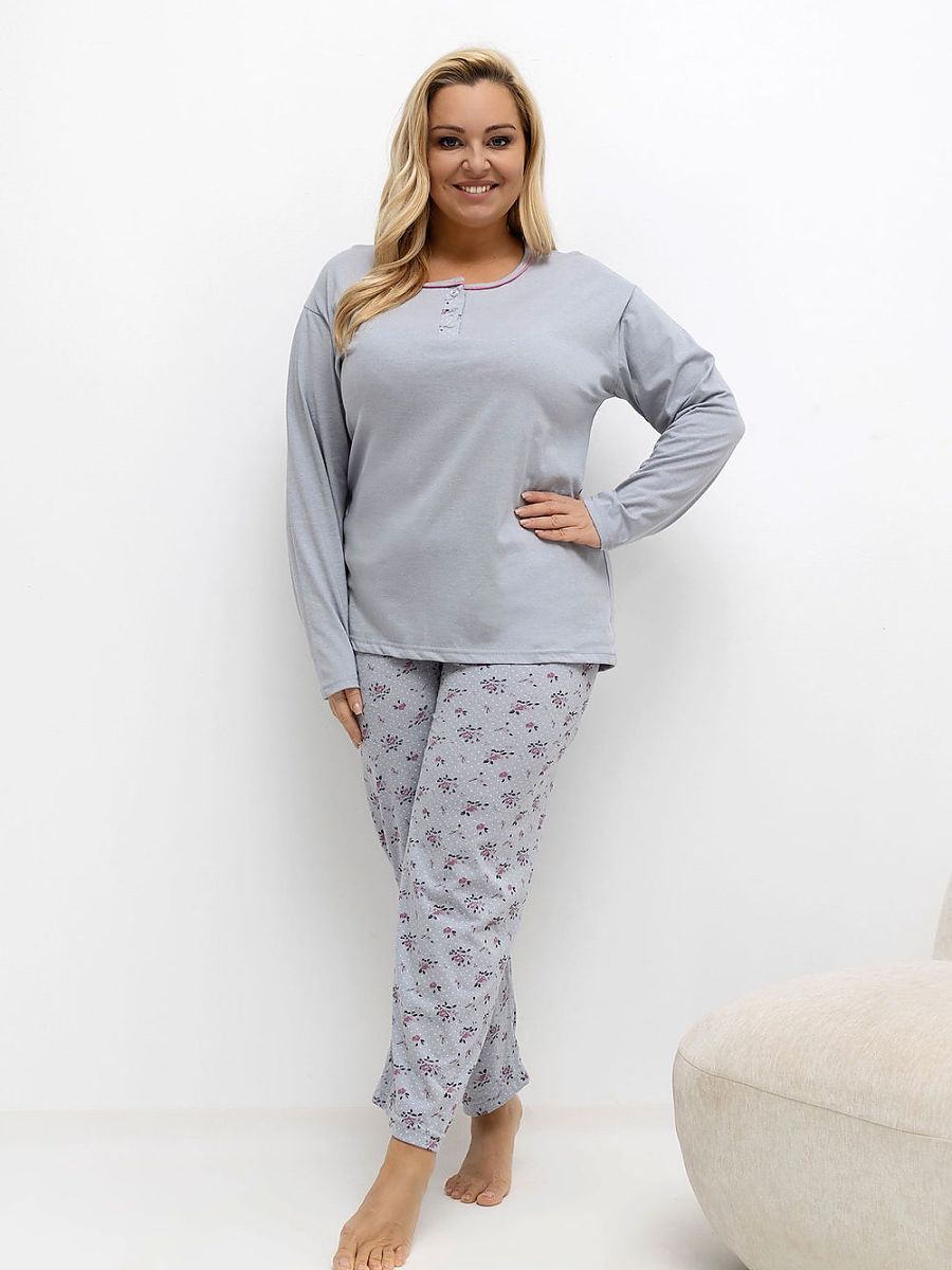 Forever Pink Übergrößen-Pyjama – grau