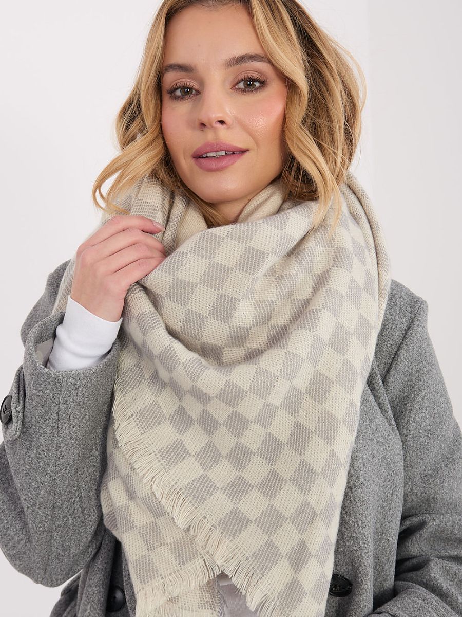 Geometric Wool-Blend Square Scarf