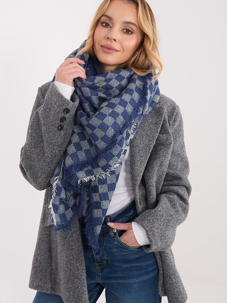 Geometric Wool-Blend Square Scarf