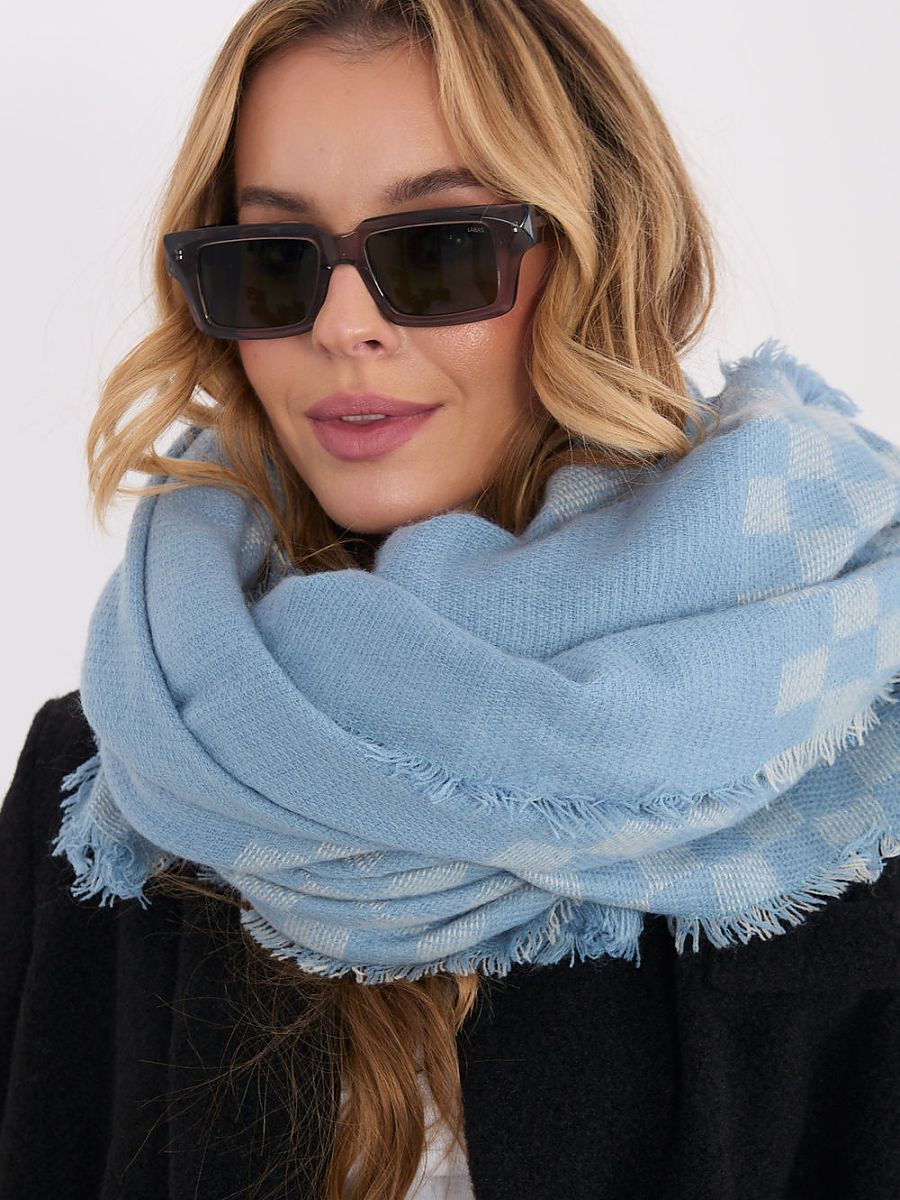 Geometric Wool-Blend Shawl