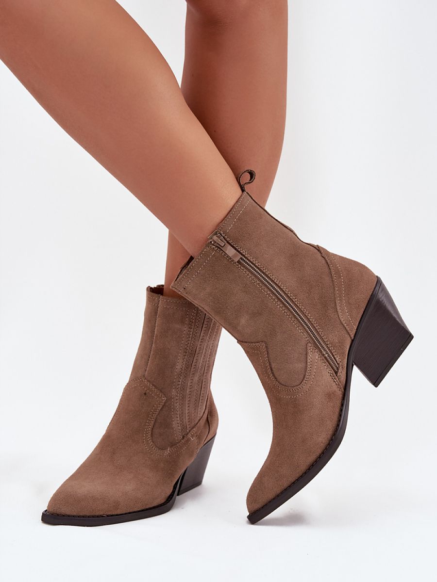 Suede Western Ankle Boots