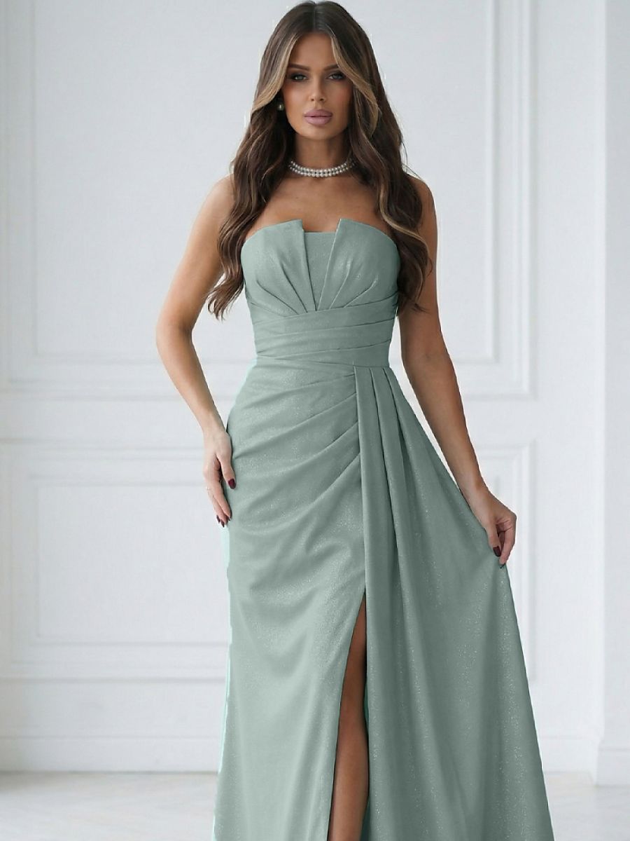 Bicotone Langes Kleid – grün