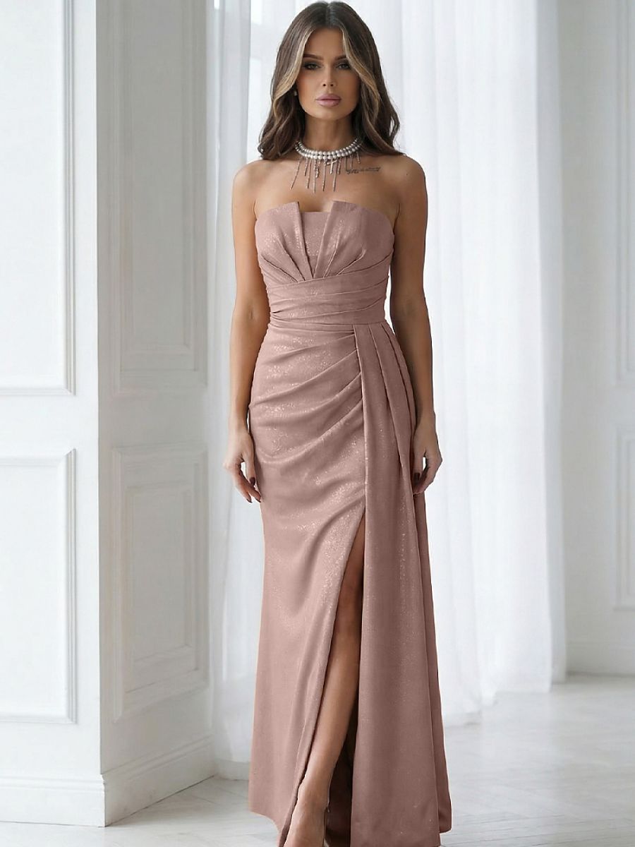 Bicotone Langes Kleid – braun