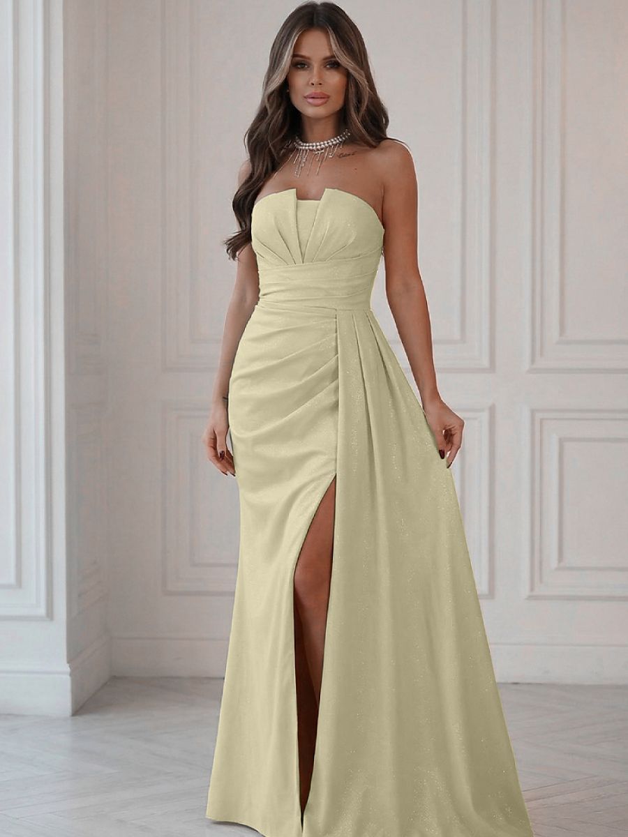 Bicotone Langes Kleid – gelb