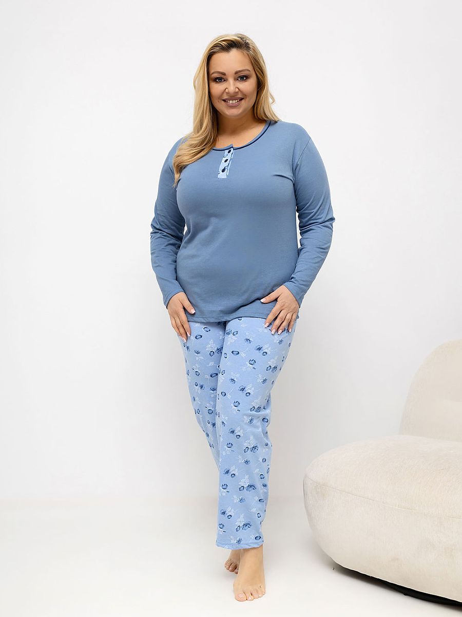 Forever Pink Übergrößen-Pyjama – blau