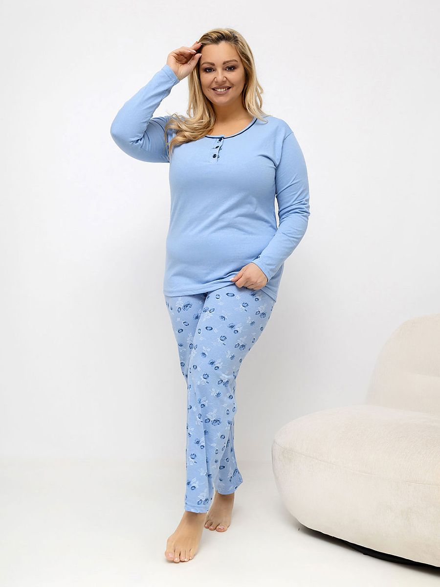 Forever Pink Übergrößen-Pyjama – blau