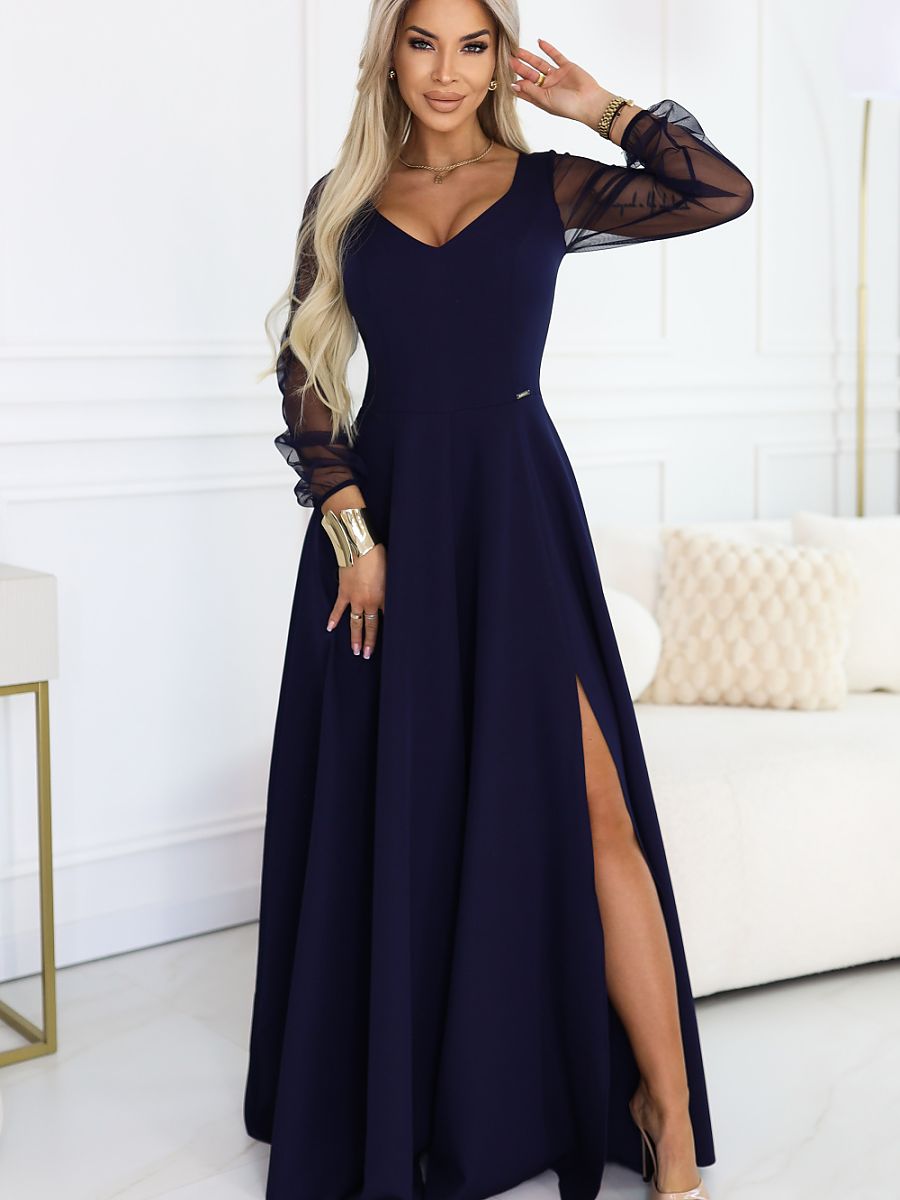 Numoco Langes Kleid – marineblau
