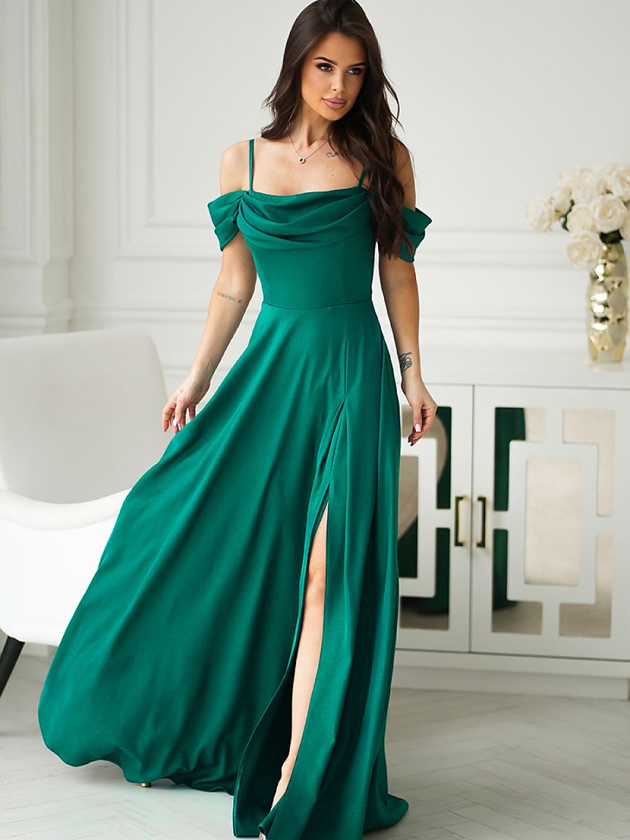 Bicotone Langes Kleid – grün