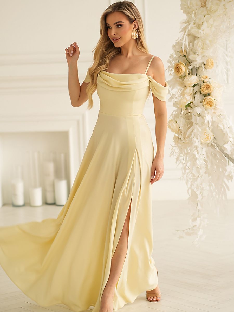 Bicotone Langes Kleid – gelb