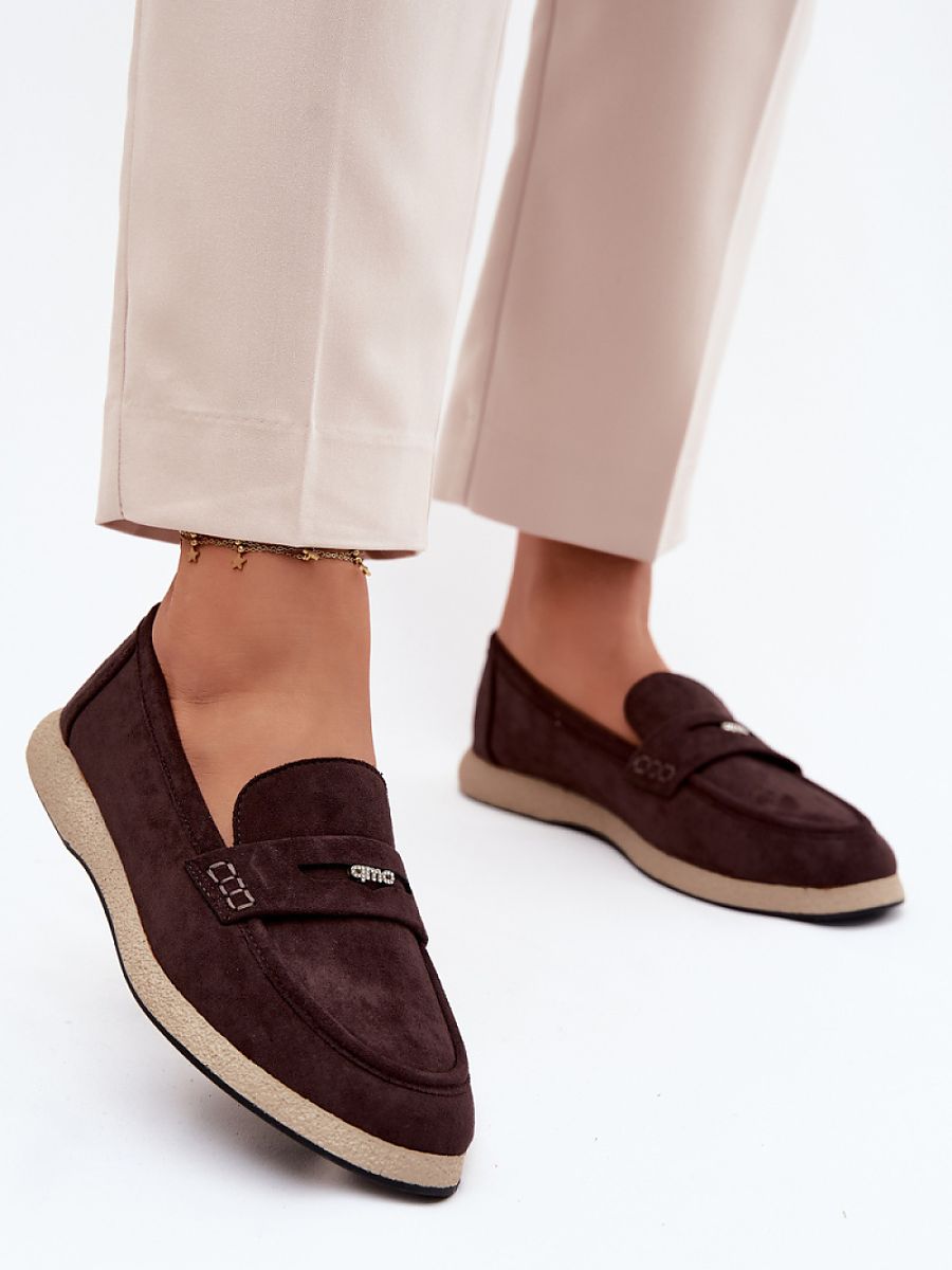 Suede-Effect Textured Sole Moccasins