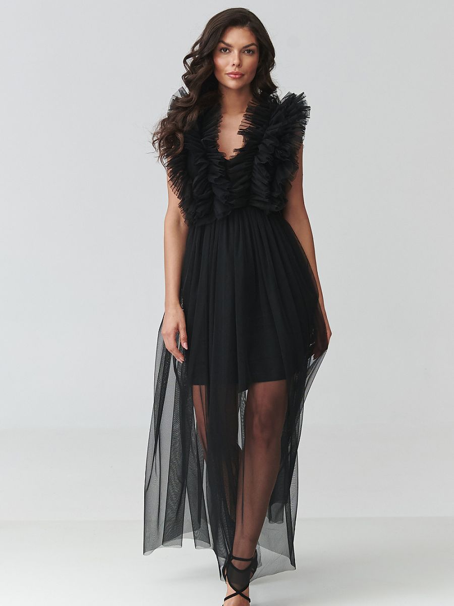 Makadamia Abendkleid – schwarz