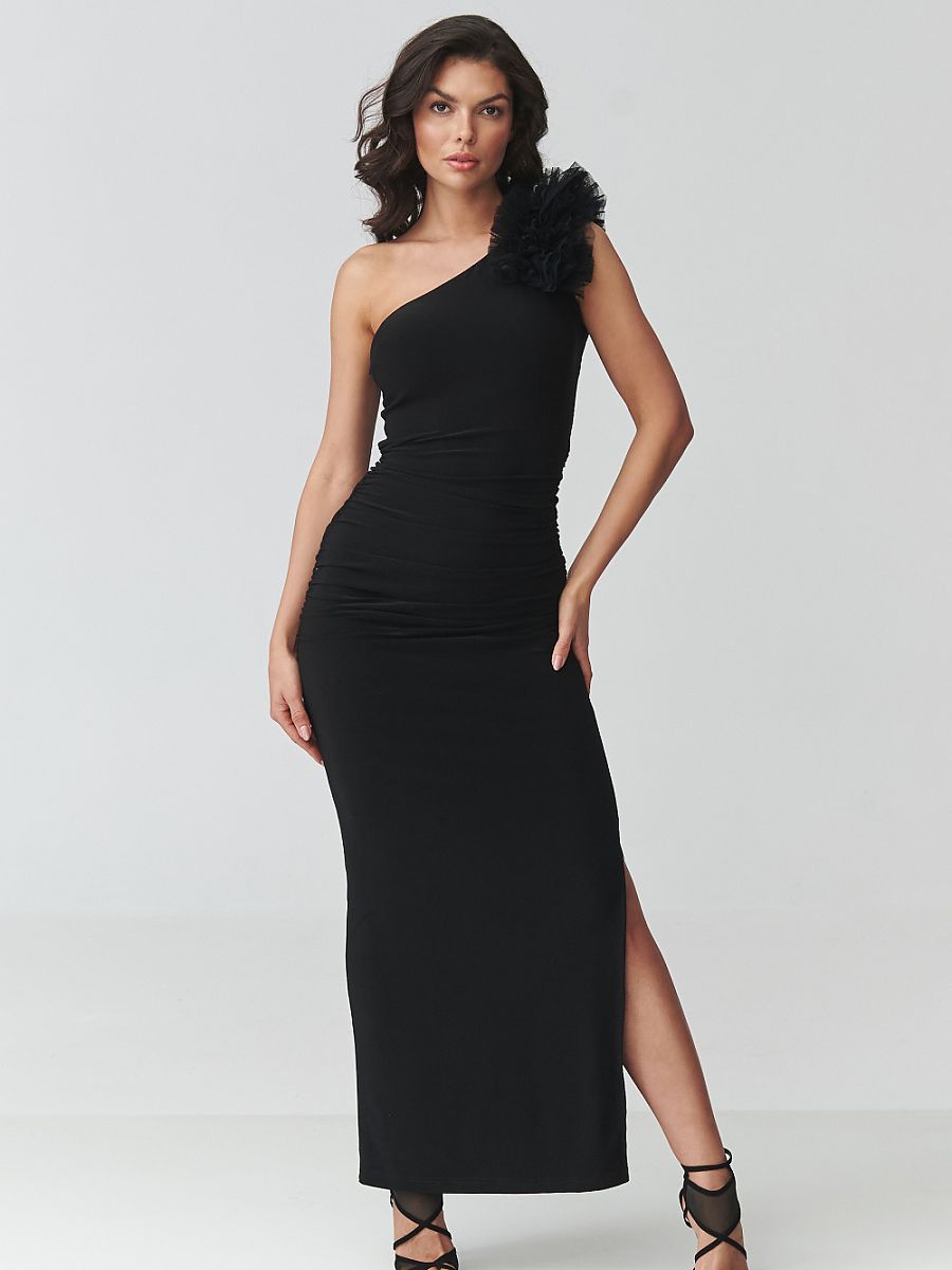 Makadamia Langes Kleid – schwarz