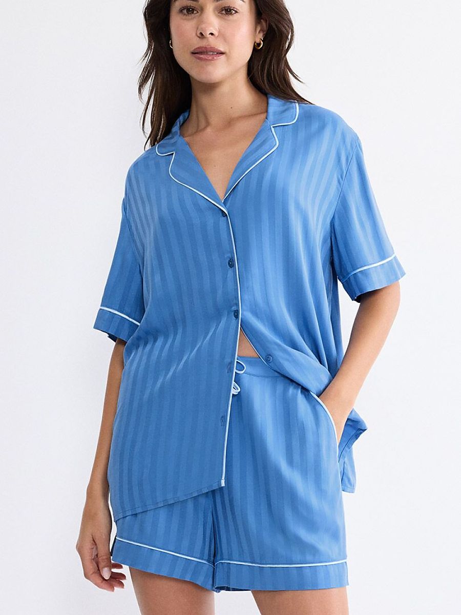 Jacquard Stripe Pyjama Shirt