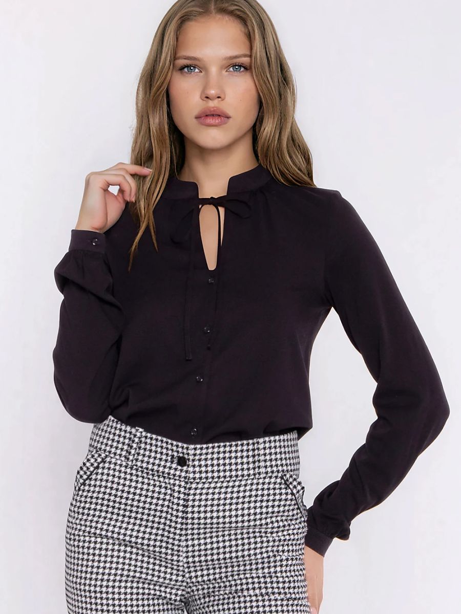 Tie-Neck Viscose Blouse