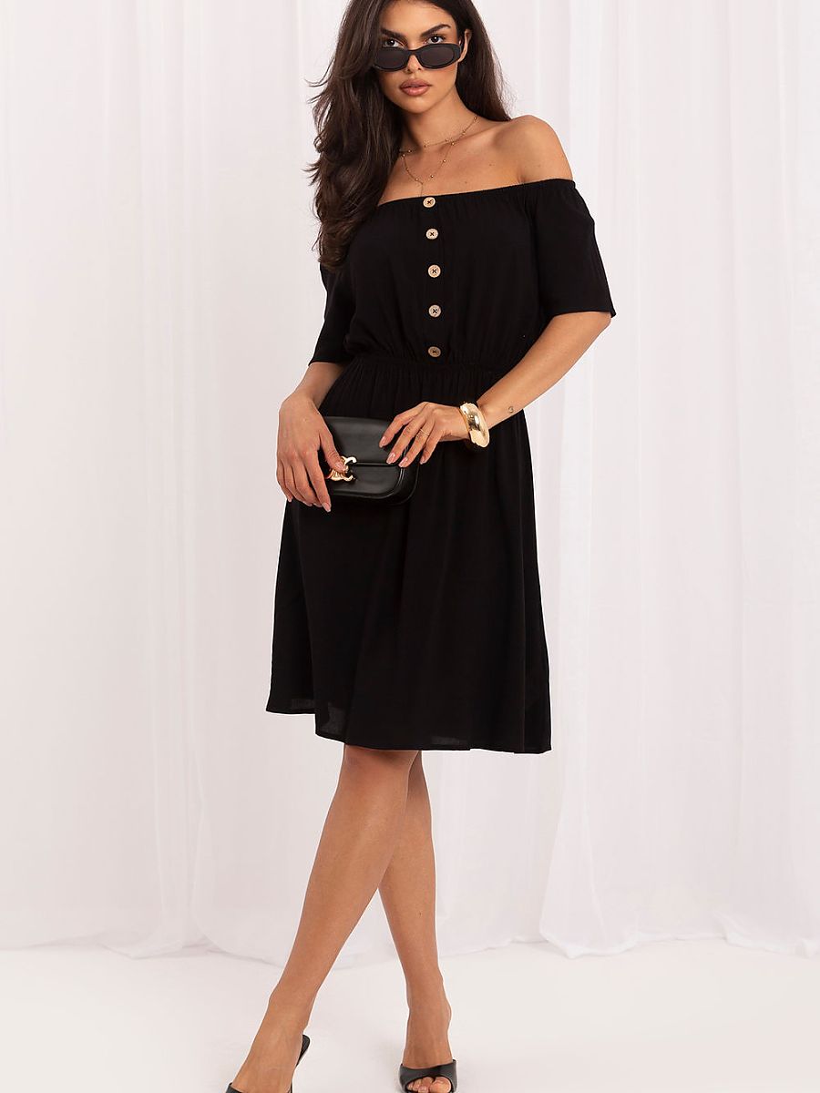 Off-Shoulder Viscose Day Dress