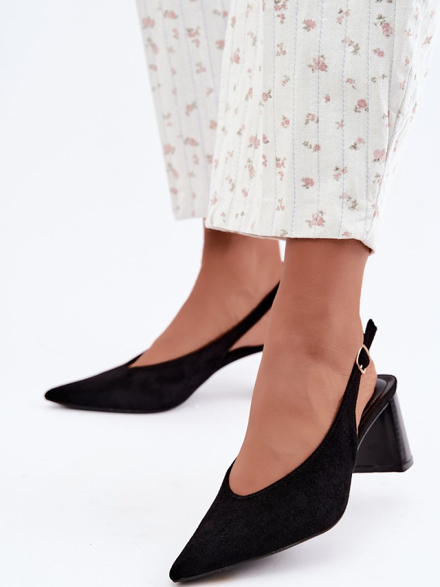 Slingback Block Heel Pumps