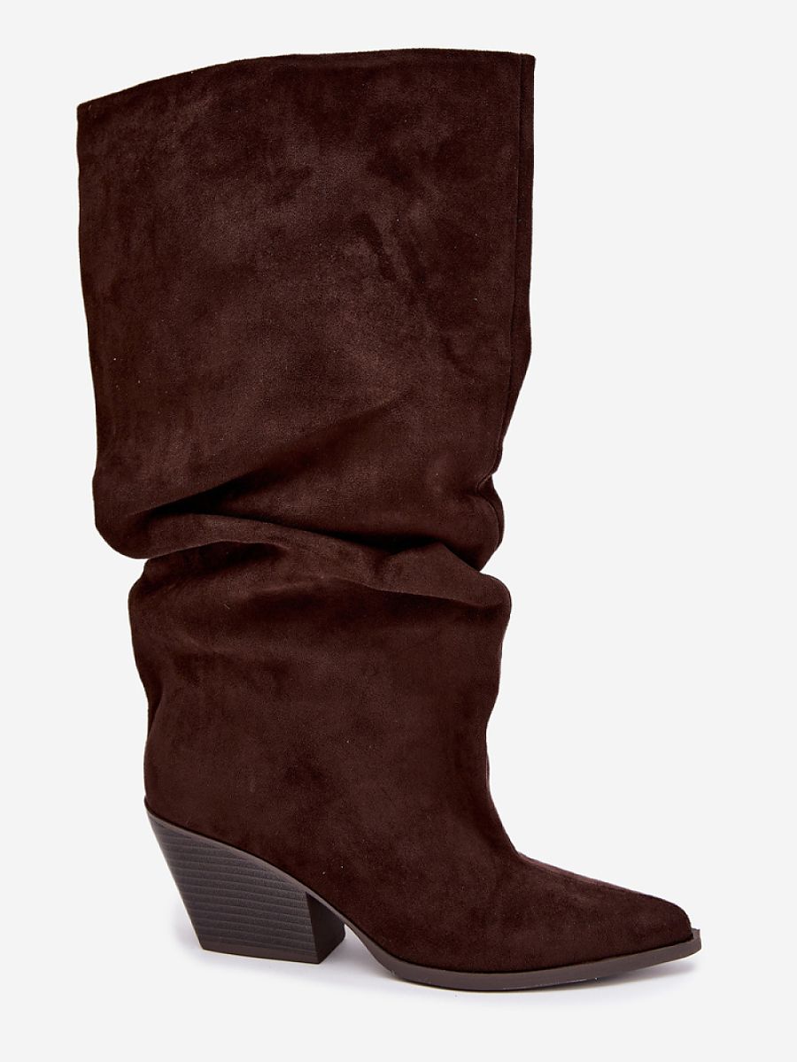 Slouch-Shaft Block-Heel Boots