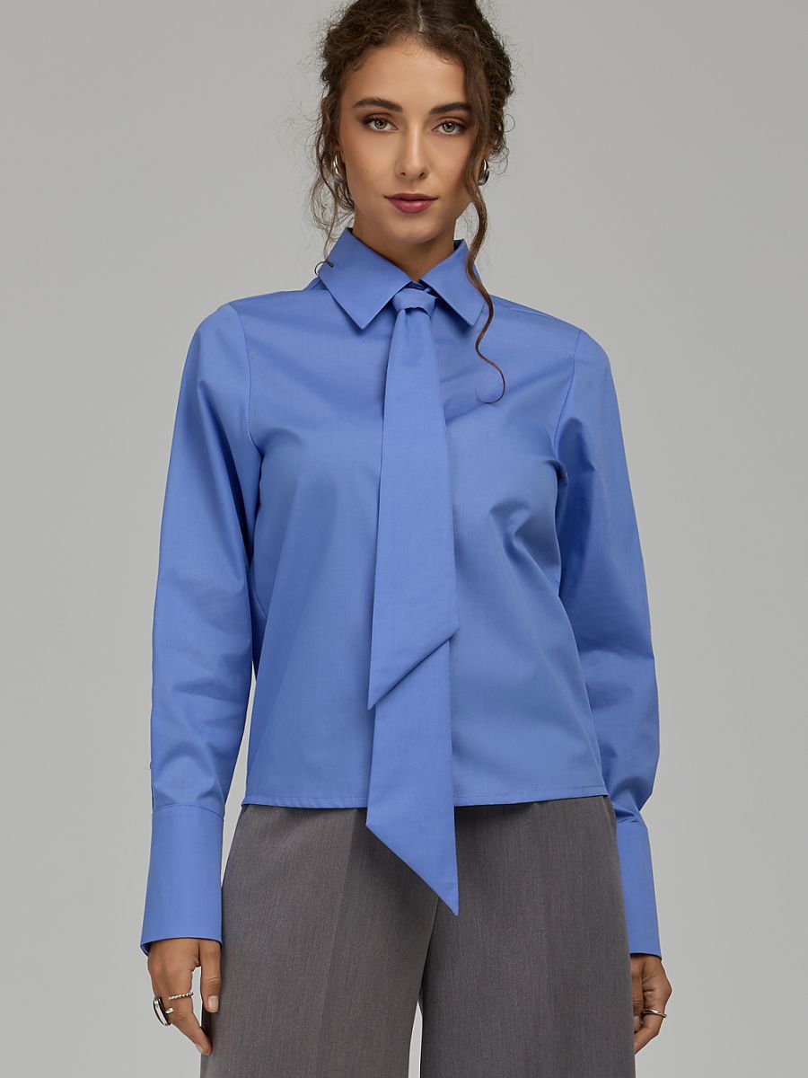Nife Langarm Hemd – blau