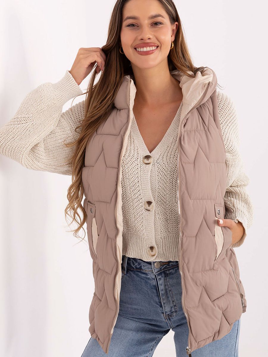 Adjustable-Hem Quilted Gilet
