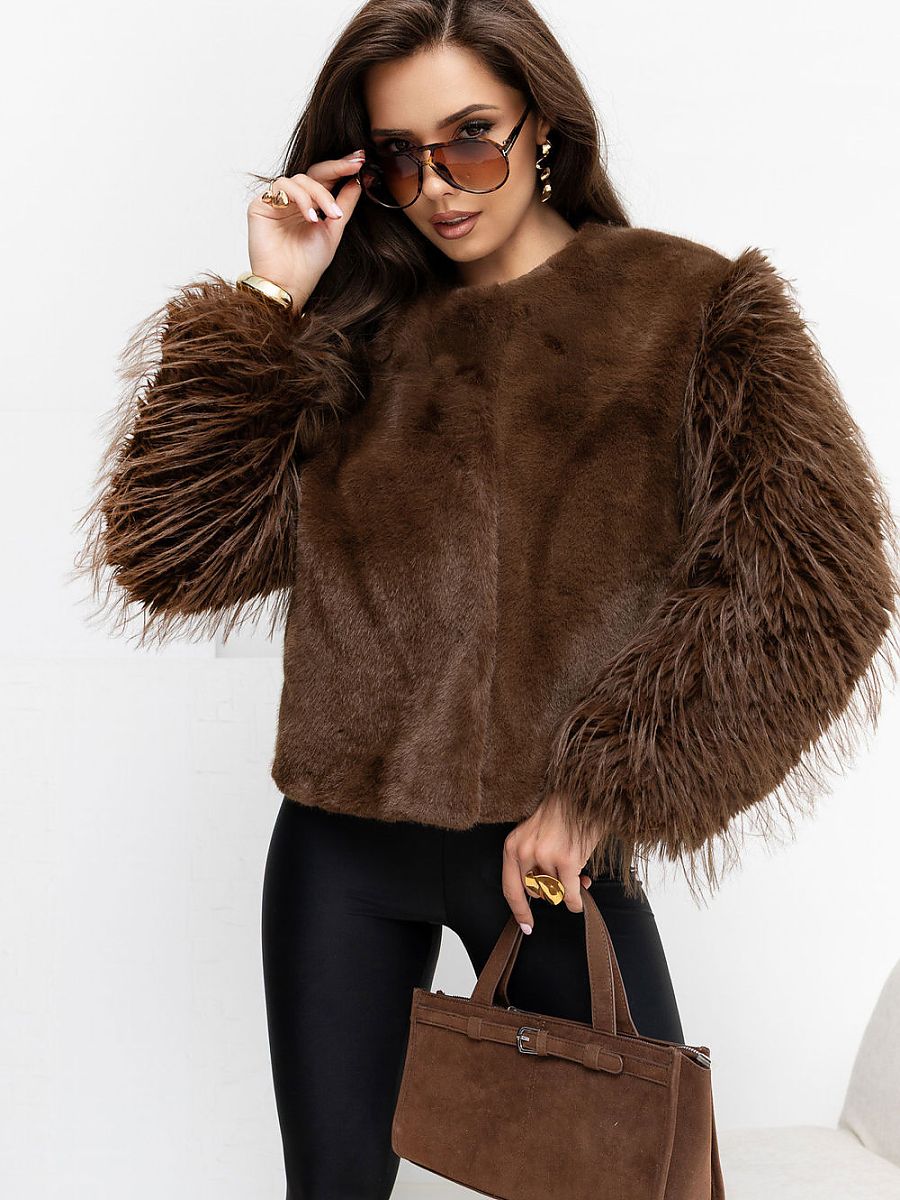 Textured Wool-Blend Collarless Jacket
