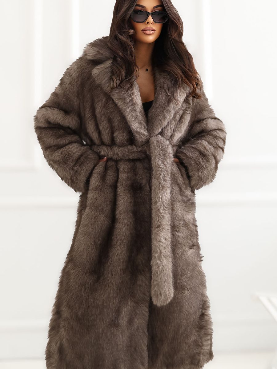 Soft-Texture Belted Long Coat