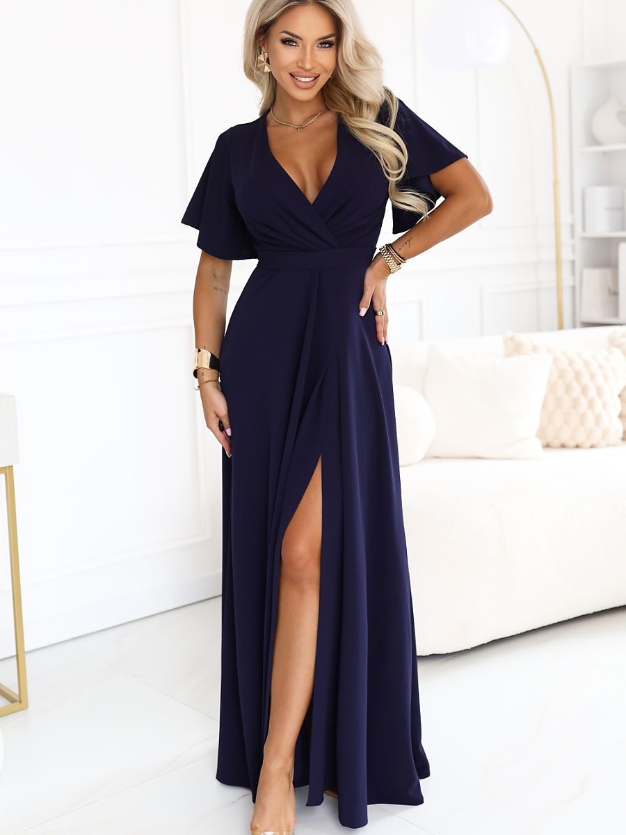 Numoco Langes Kleid – marineblau
