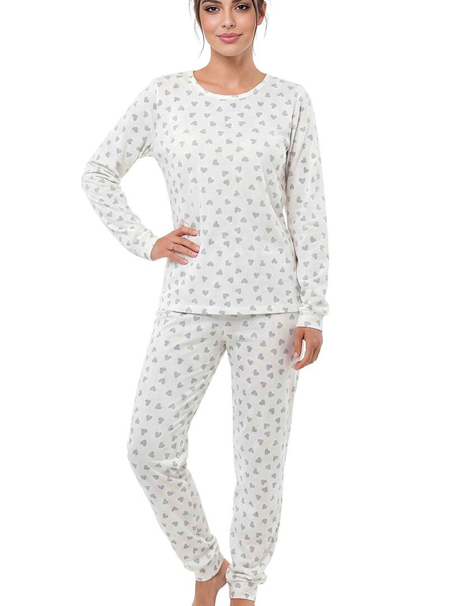 Heart-Print Cotton Pyjama Set