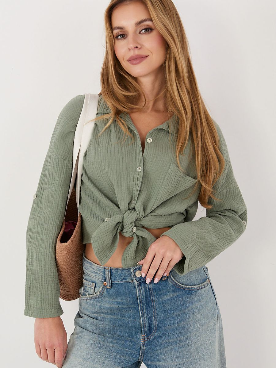 Italy Moda Langarm Hemd – grün